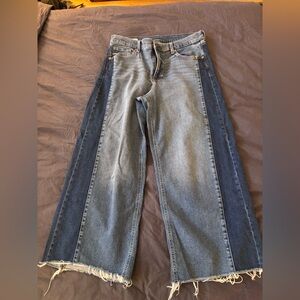 GAP Women's Flare Jeans in Two-Tone Blue